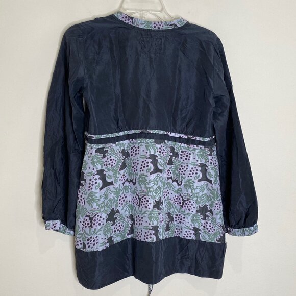 Johnny Was Silk Floral Embroidered Empire Waist Babydoll Long Sleeve Blouse - Picture 2 of 11